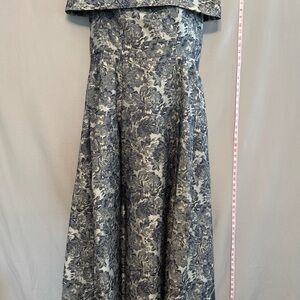 Alex Evenings Black and Gray Floral Maxi Dress Mother of the Bride Dress